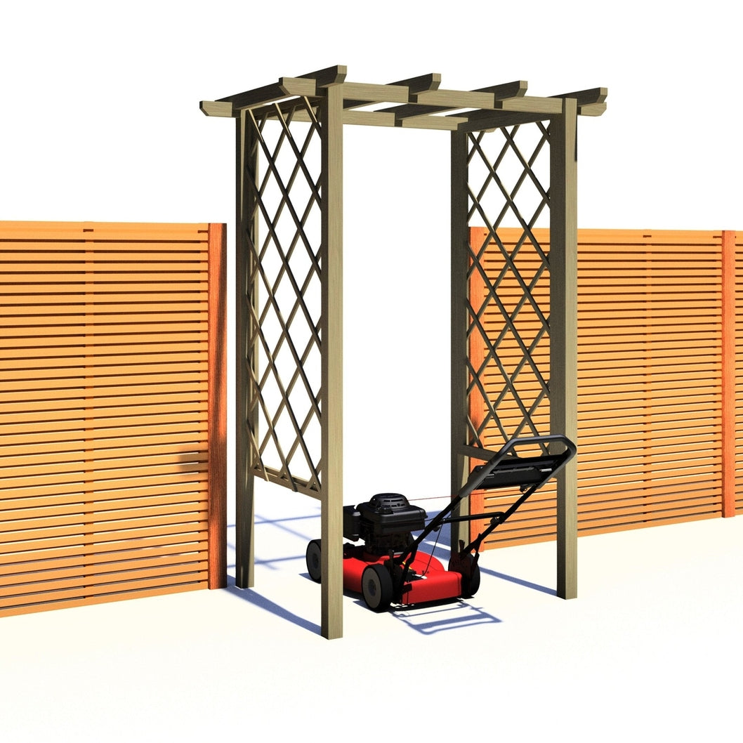 Shire 4x3ft Arch Trellis Pressure Treated Pergola - JJ Building Materials