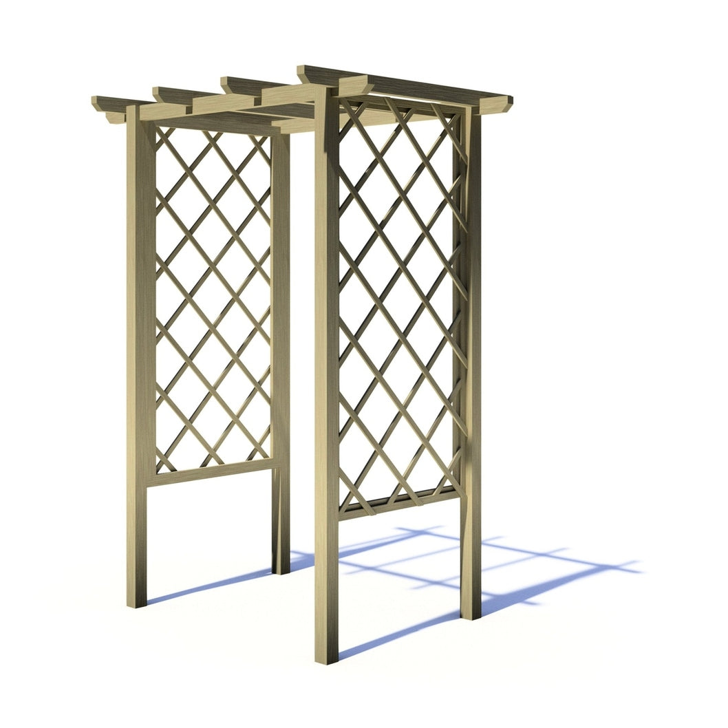 Shire 4x3ft Arch Trellis Pressure Treated Pergola - JJ Building Materials