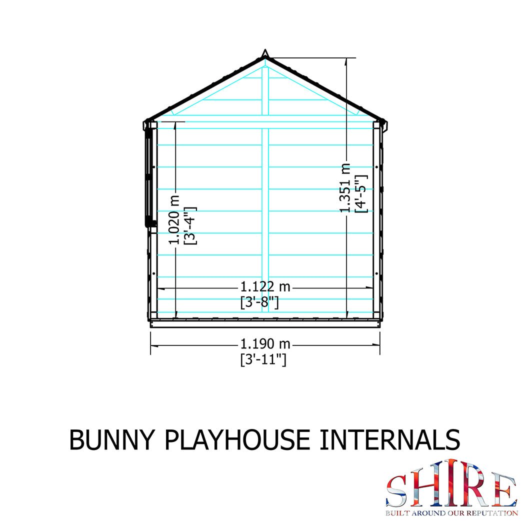 Shire 4x4ft Bunny Kids Playhouse - JJ Building Materials