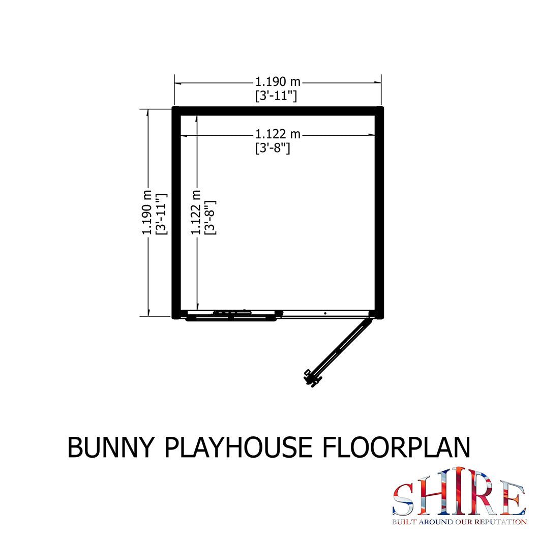 Shire 4x4ft Bunny Kids Playhouse - JJ Building Materials
