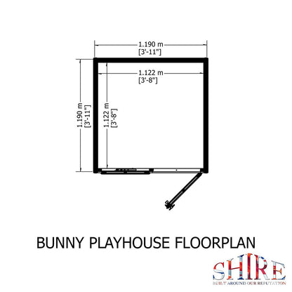 Shire 4x4ft Bunny Kids Playhouse - JJ Building Materials