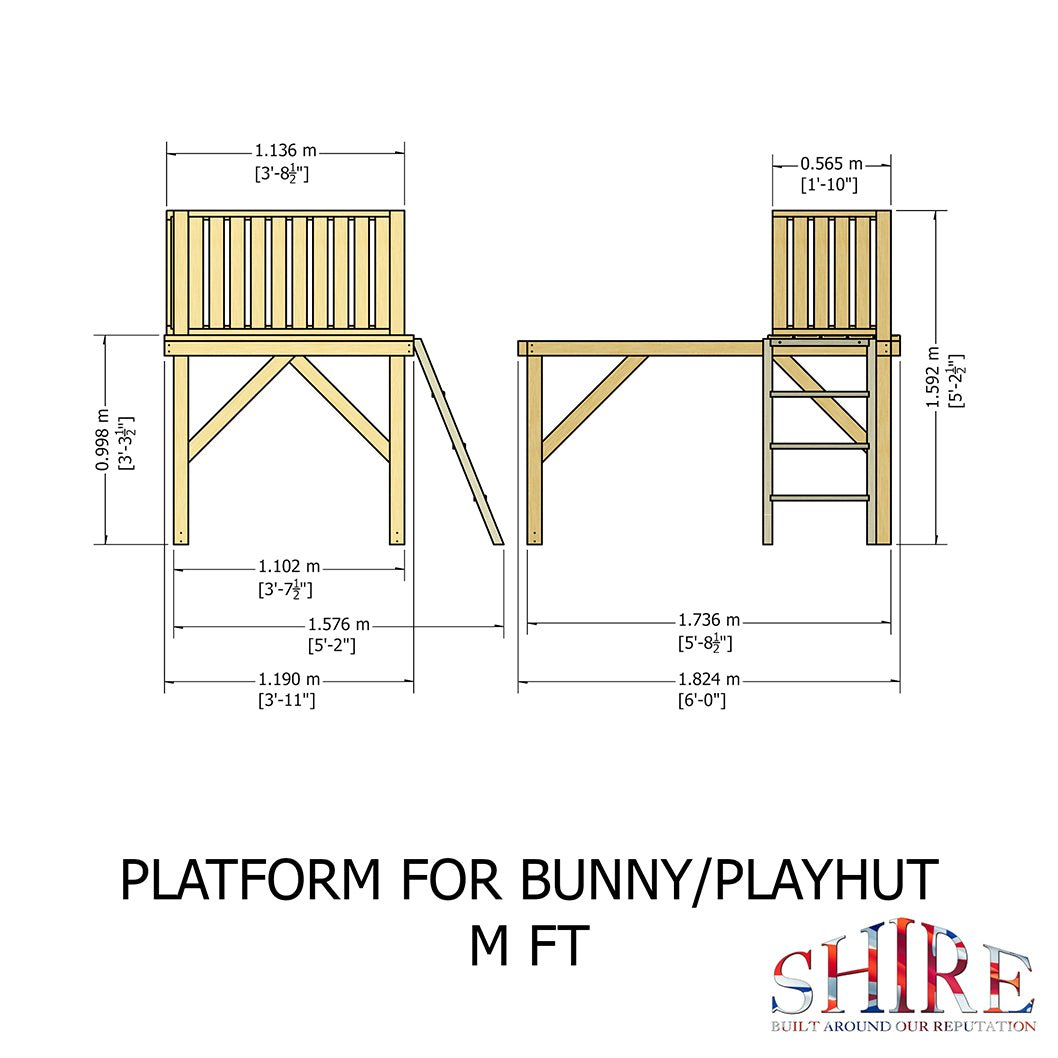 Shire 4x4ft Bunny Kids Playhouse - JJ Building Materials