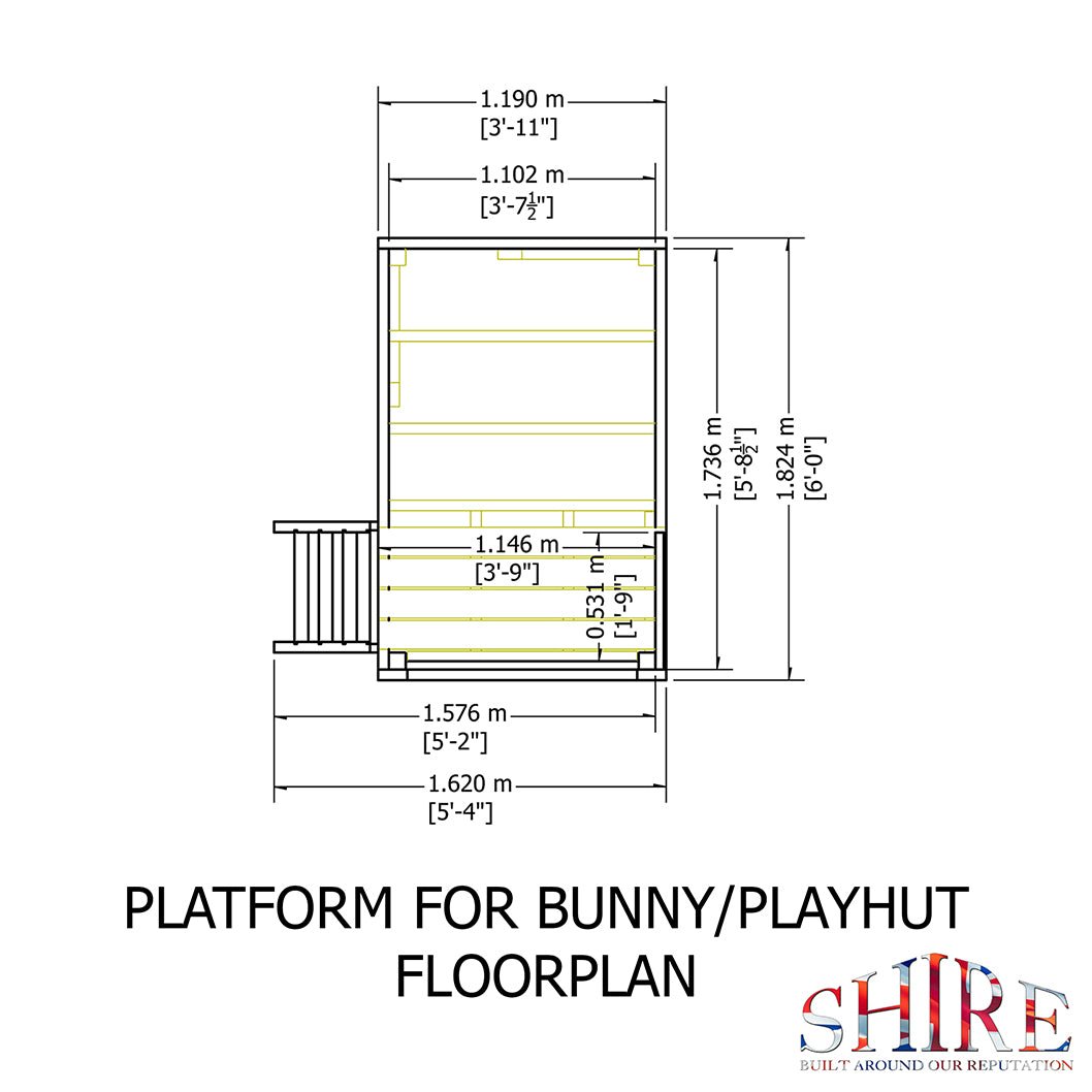 Shire 4x4ft Bunny Kids Playhouse - JJ Building Materials
