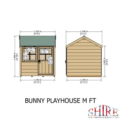 Shire 4x4ft Bunny Kids Playhouse - JJ Building Materials
