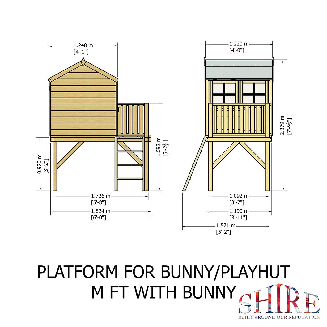 Shire 4x4ft Bunny Kids Playhouse - JJ Building Materials
