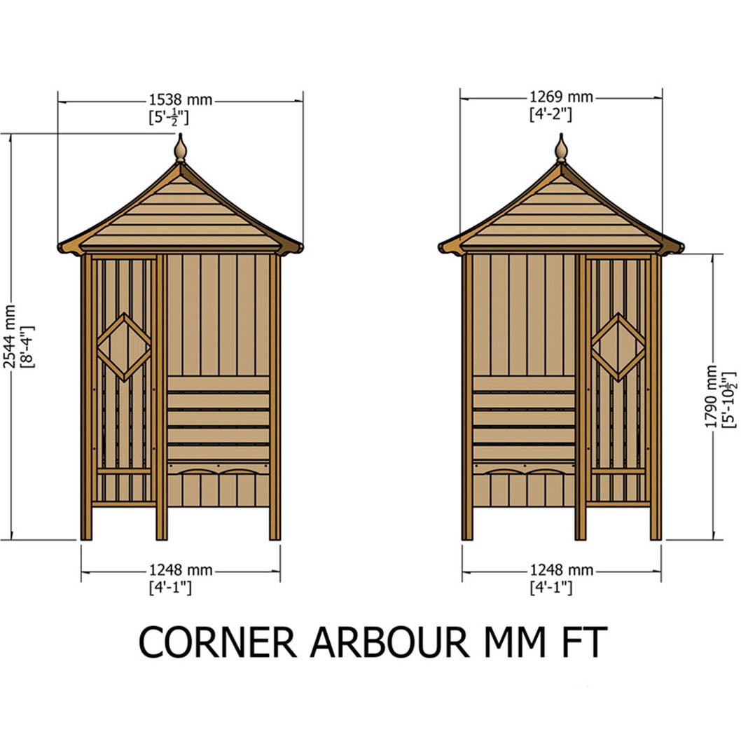Shire 4x4ft Corner Arbour - JJ Building Materials