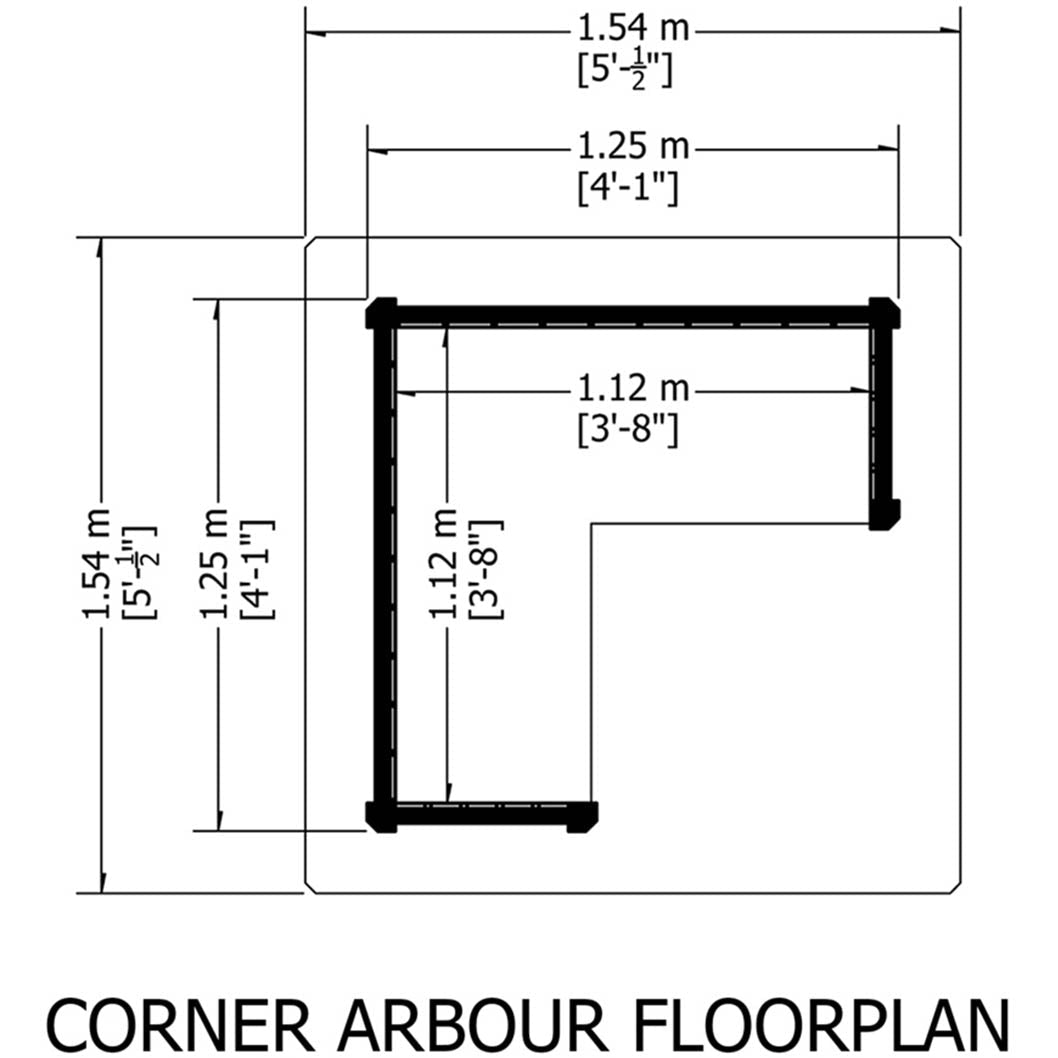 Shire 4x4ft Corner Arbour - JJ Building Materials