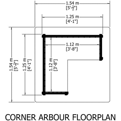 Shire 4x4ft Corner Arbour - JJ Building Materials