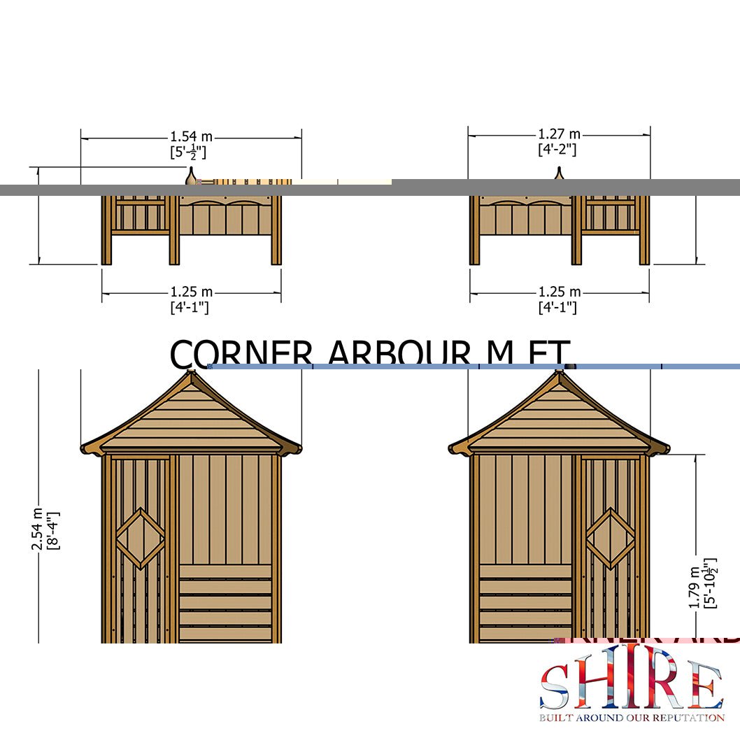 Shire 4x4ft Corner Arbour - JJ Building Materials
