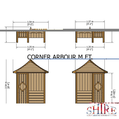 Shire 4x4ft Corner Arbour - JJ Building Materials
