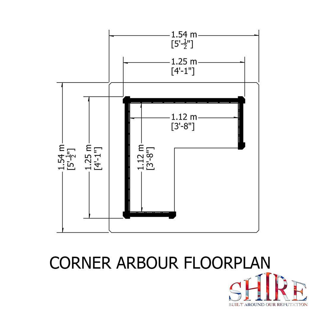 Shire 4x4ft Corner Arbour - JJ Building Materials