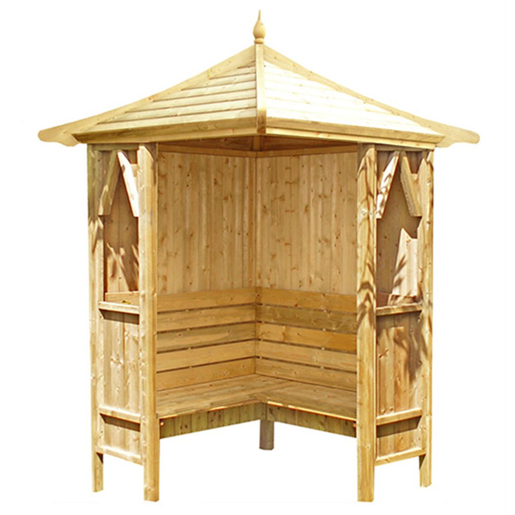 Shire 4x4ft Honeysuckle Corner Arbour - JJ Building Materials