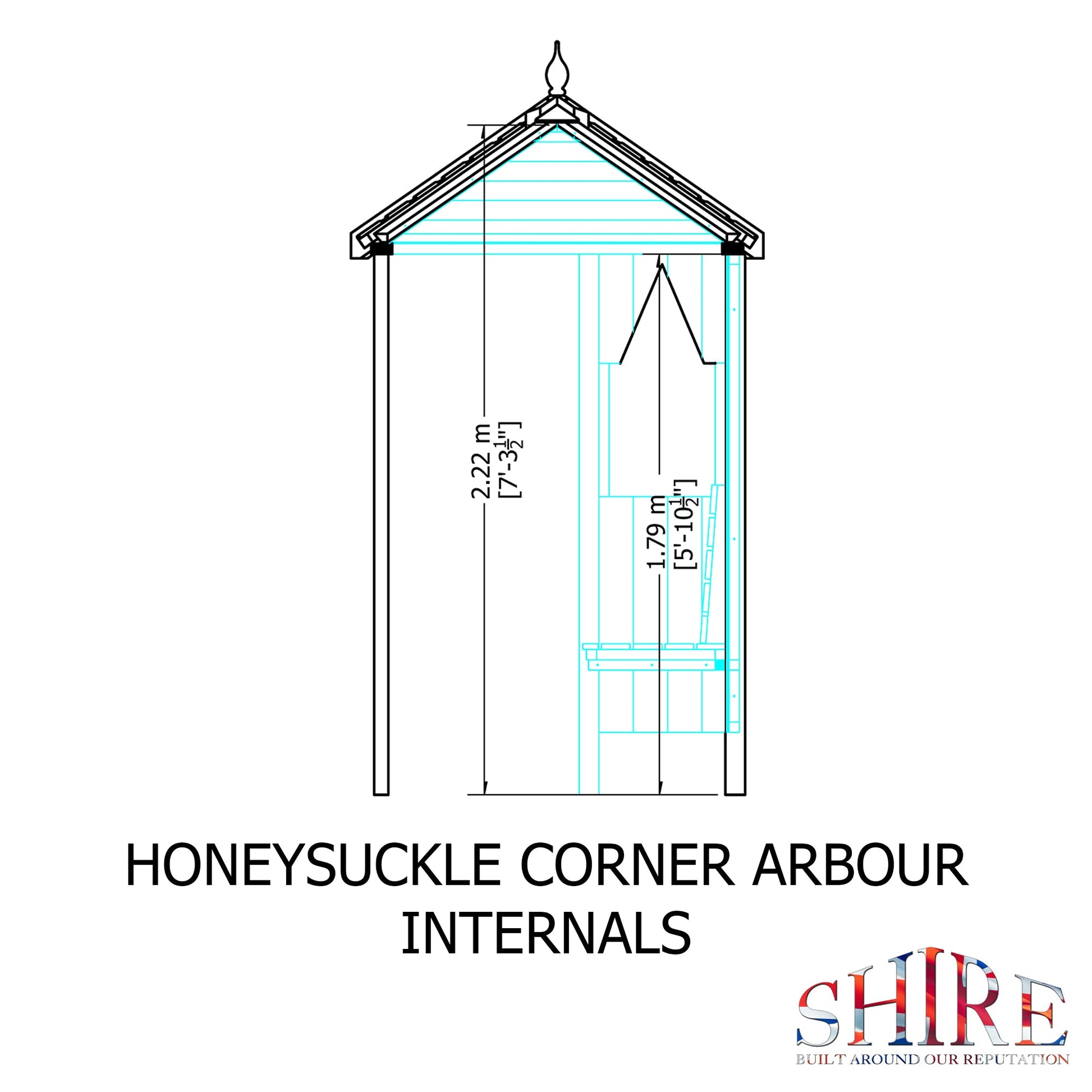 Shire 4x4ft Honeysuckle Corner Arbour - JJ Building Materials