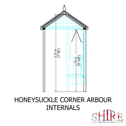 Shire 4x4ft Honeysuckle Corner Arbour - JJ Building Materials