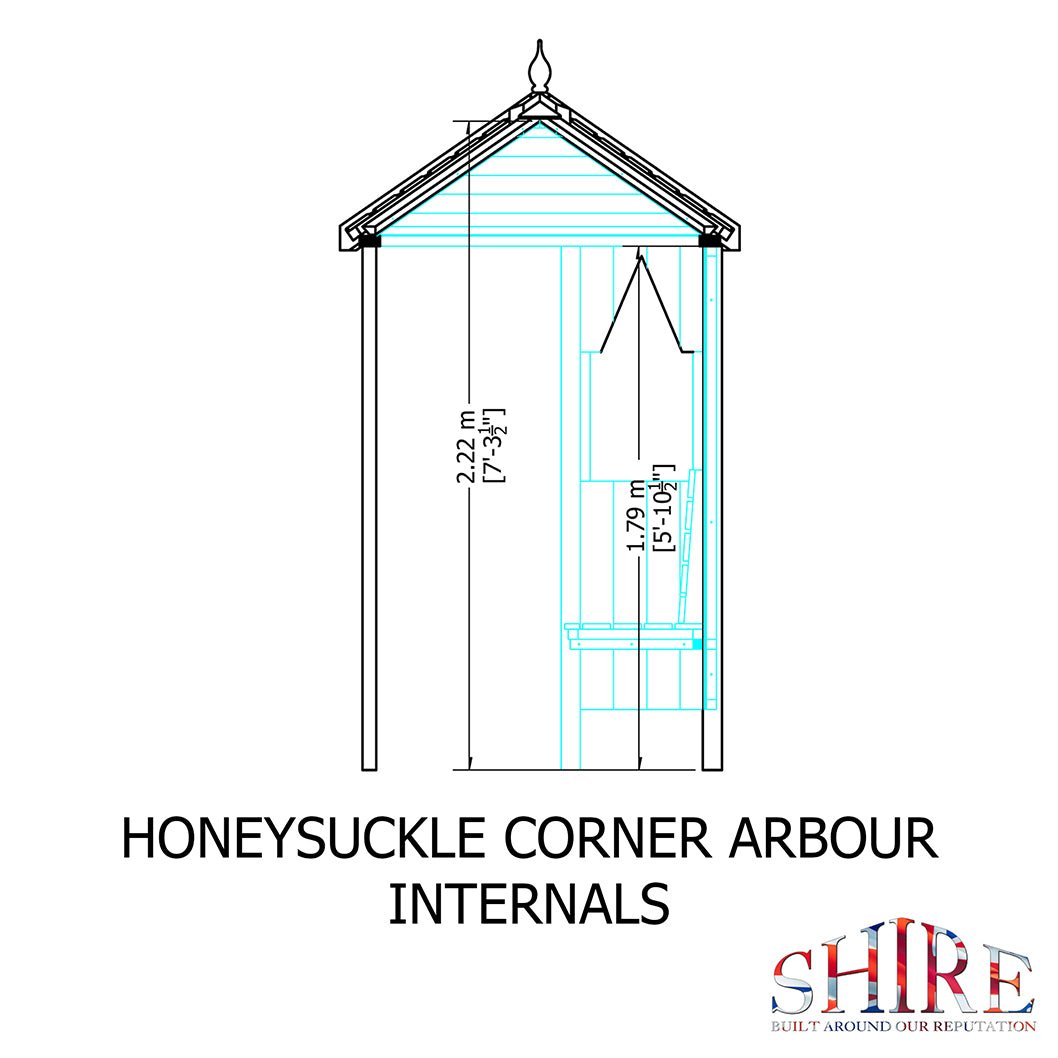 Shire 4x4ft Honeysuckle Corner Arbour - JJ Building Materials