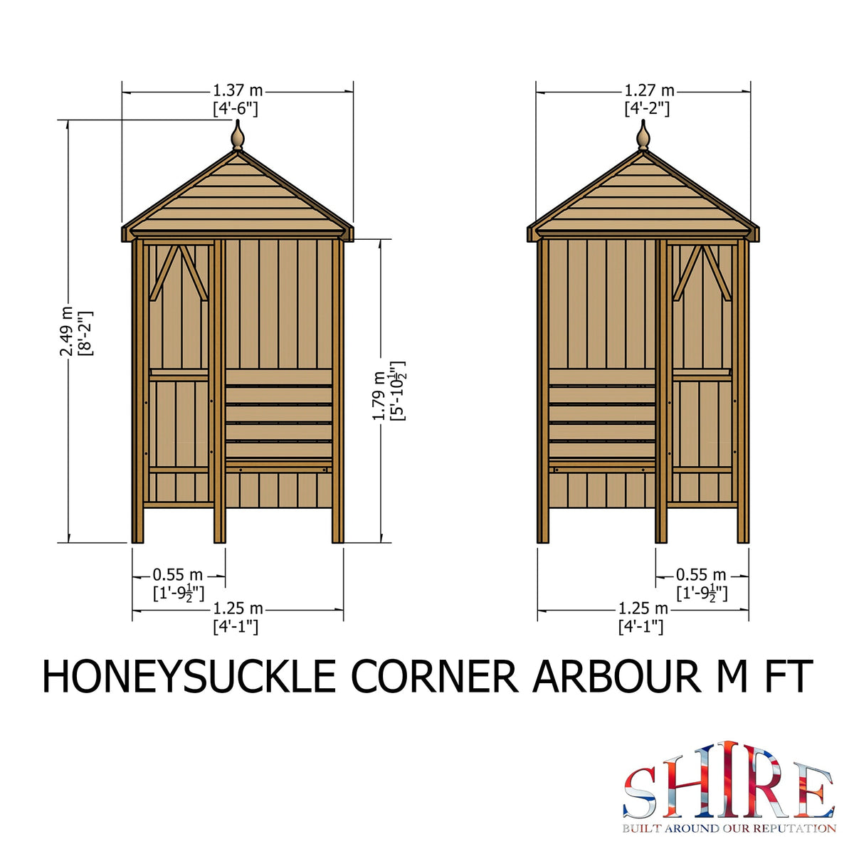 Shire 4x4ft Honeysuckle Corner Arbour - JJ Building Materials