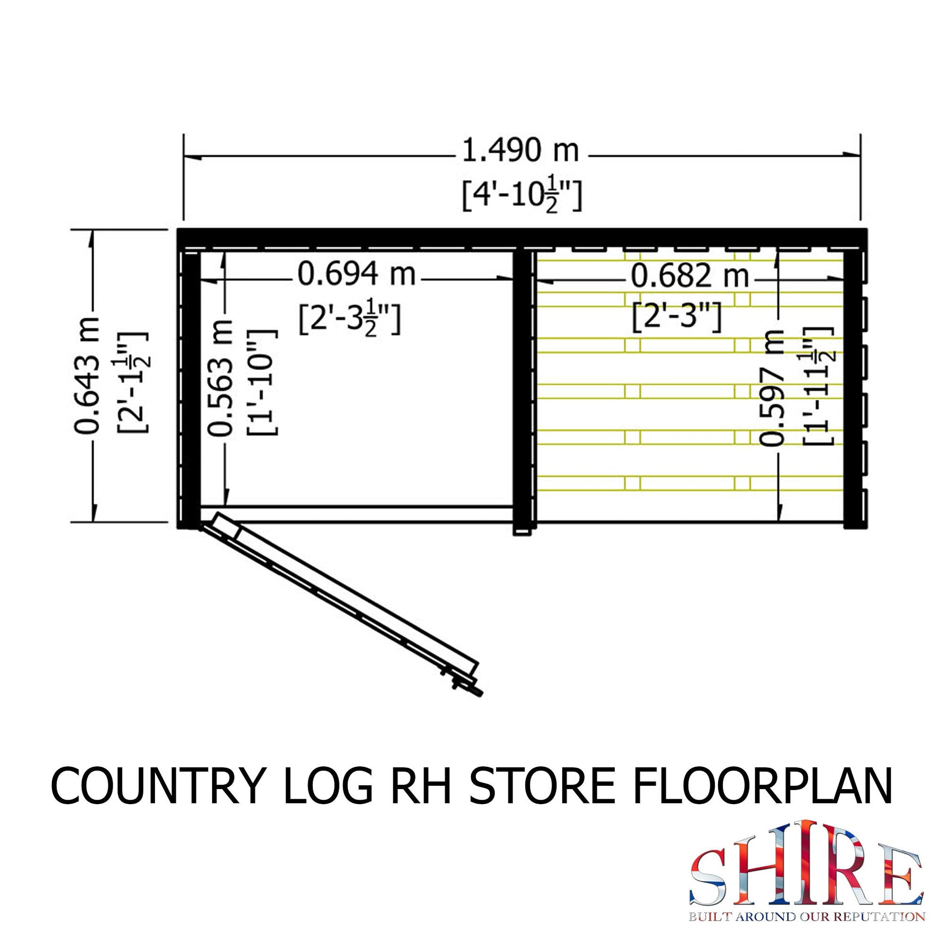 Shire 5 x 2ft Country Log and Tool Store - JJ Building Materials