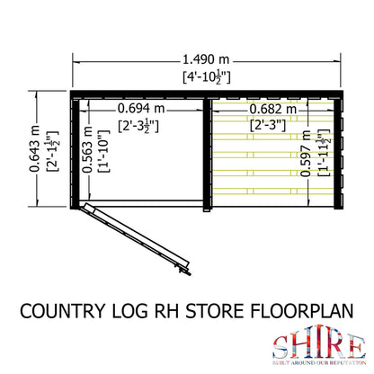 Shire 5 x 2ft Country Log and Tool Store - JJ Building Materials