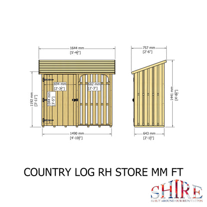 Shire 5 x 2ft Country Log and Tool Store - JJ Building Materials