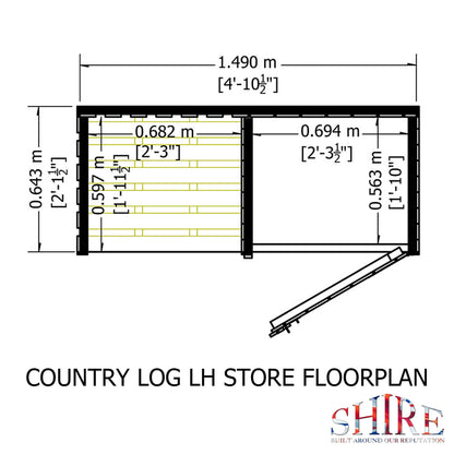 Shire 5 x 2ft Country Log and Tool Store - JJ Building Materials