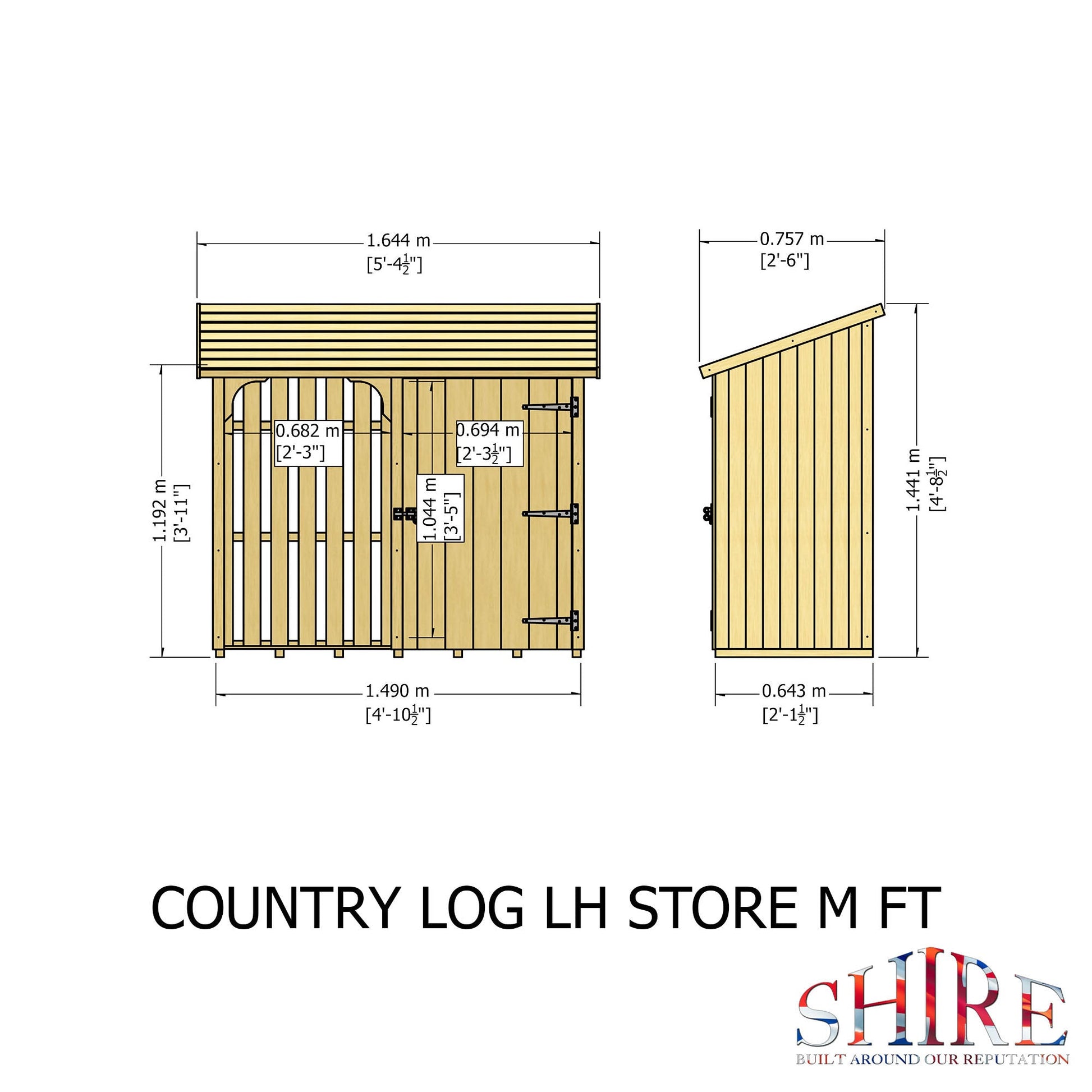 Shire 5 x 2ft Country Log and Tool Store - JJ Building Materials