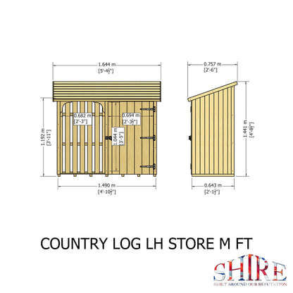 Shire 5 x 2ft Country Log and Tool Store - JJ Building Materials