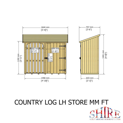 Shire 5 x 2ft Country Log and Tool Store - JJ Building Materials