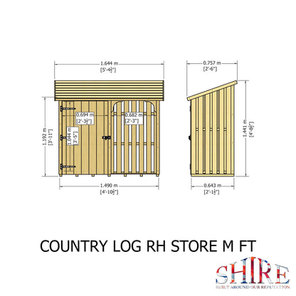 Shire 5 x 2ft Country Log and Tool Store - JJ Building Materials