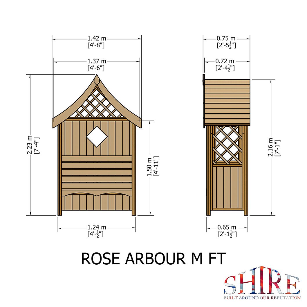 Shire 5x3ft Rose Arbour - JJ Building Materials