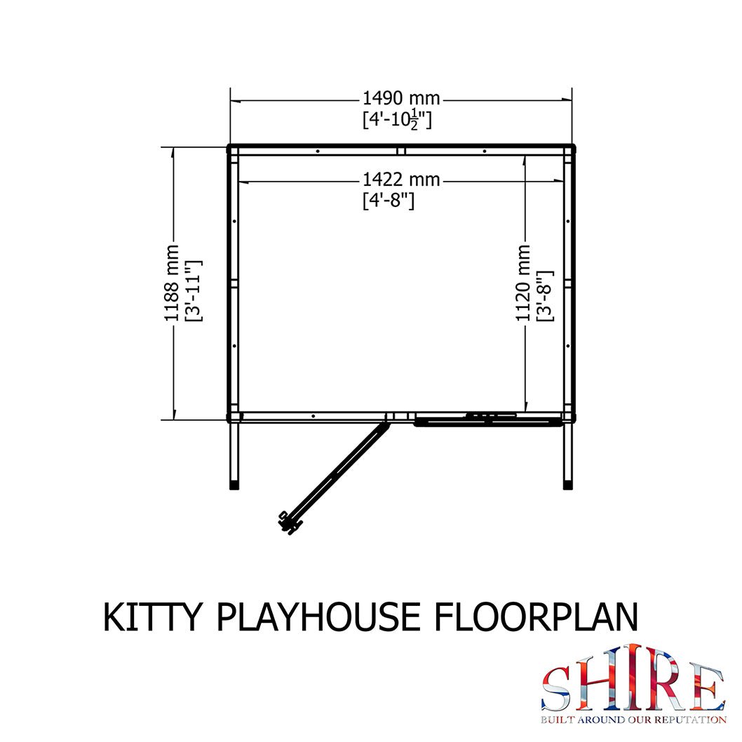 Shire 5x4ft Kitty Kids Playhouse - JJ Building Materials