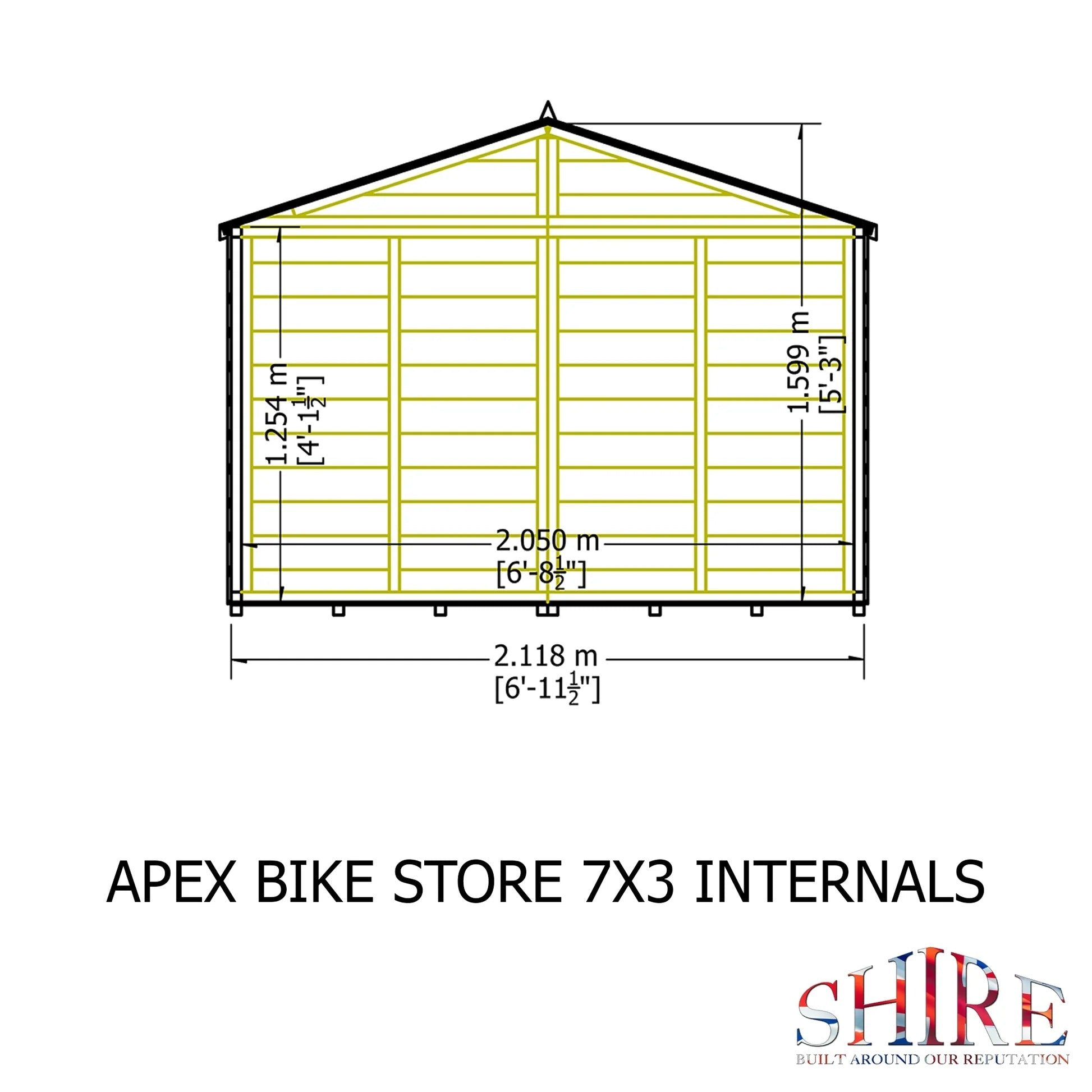 Shire 6 x 3ft Double Door Shiplap Apex Bike Shed - JJ Building Materials
