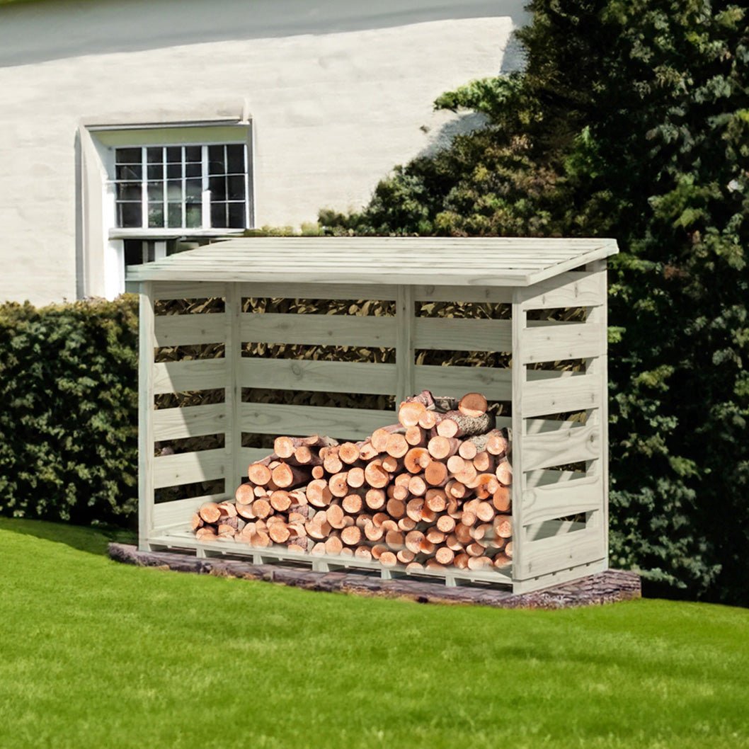 Shire 6 x 3ft Pressure Treated Log Store - JJ Building Materials