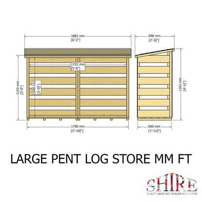 Shire 6 x 3ft Pressure Treated Log Store - JJ Building Materials