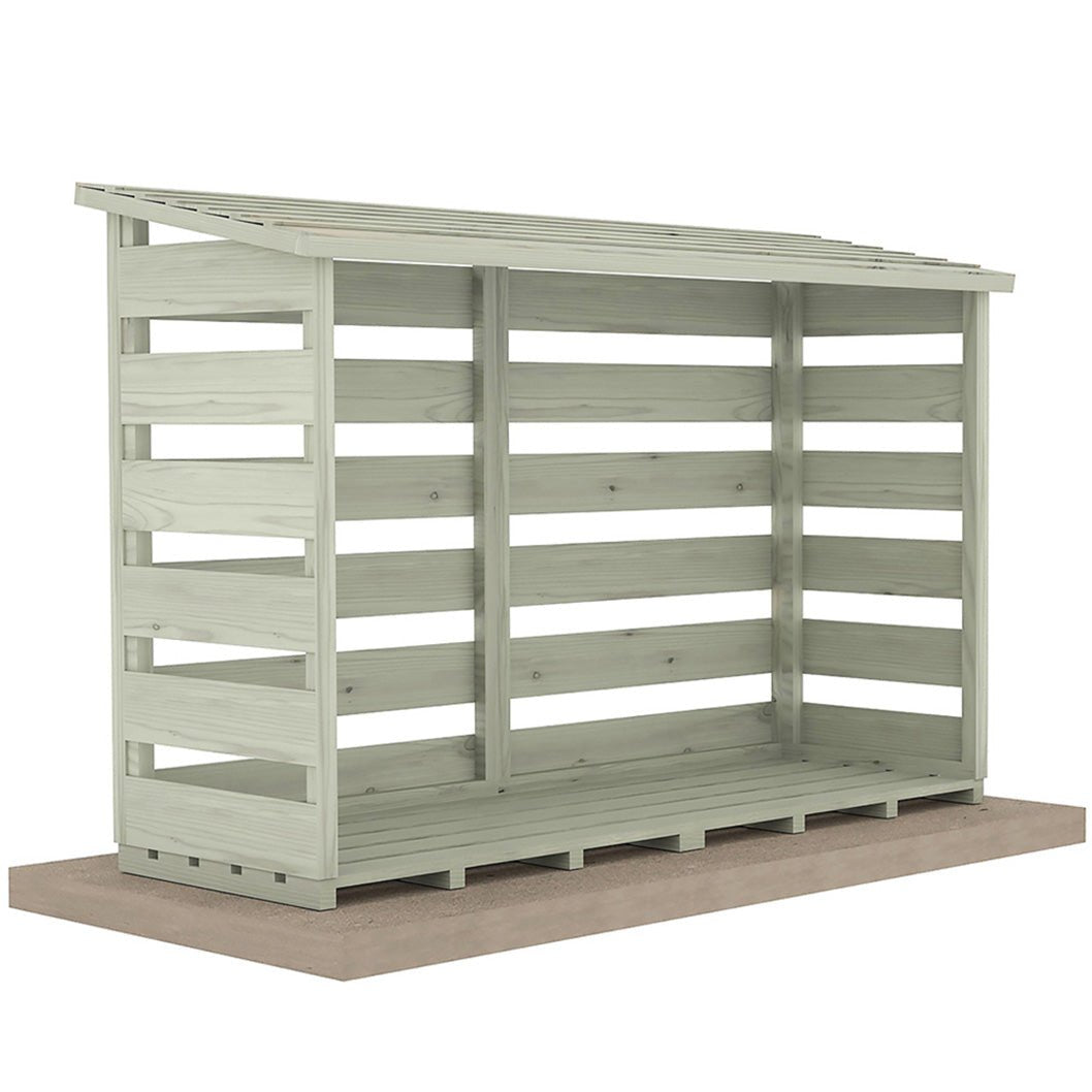 Shire 6 x 3ft Pressure Treated Log Store - JJ Building Materials