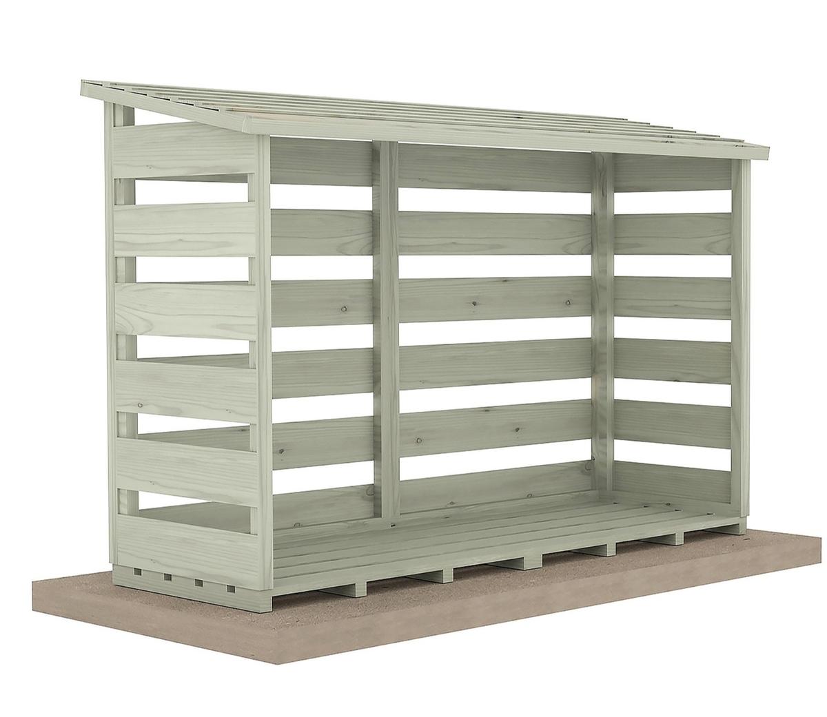 Shire 6 x 3ft Pressure Treated Log Store - JJ Building Materials