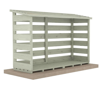 Shire 6 x 3ft Pressure Treated Log Store - JJ Building Materials