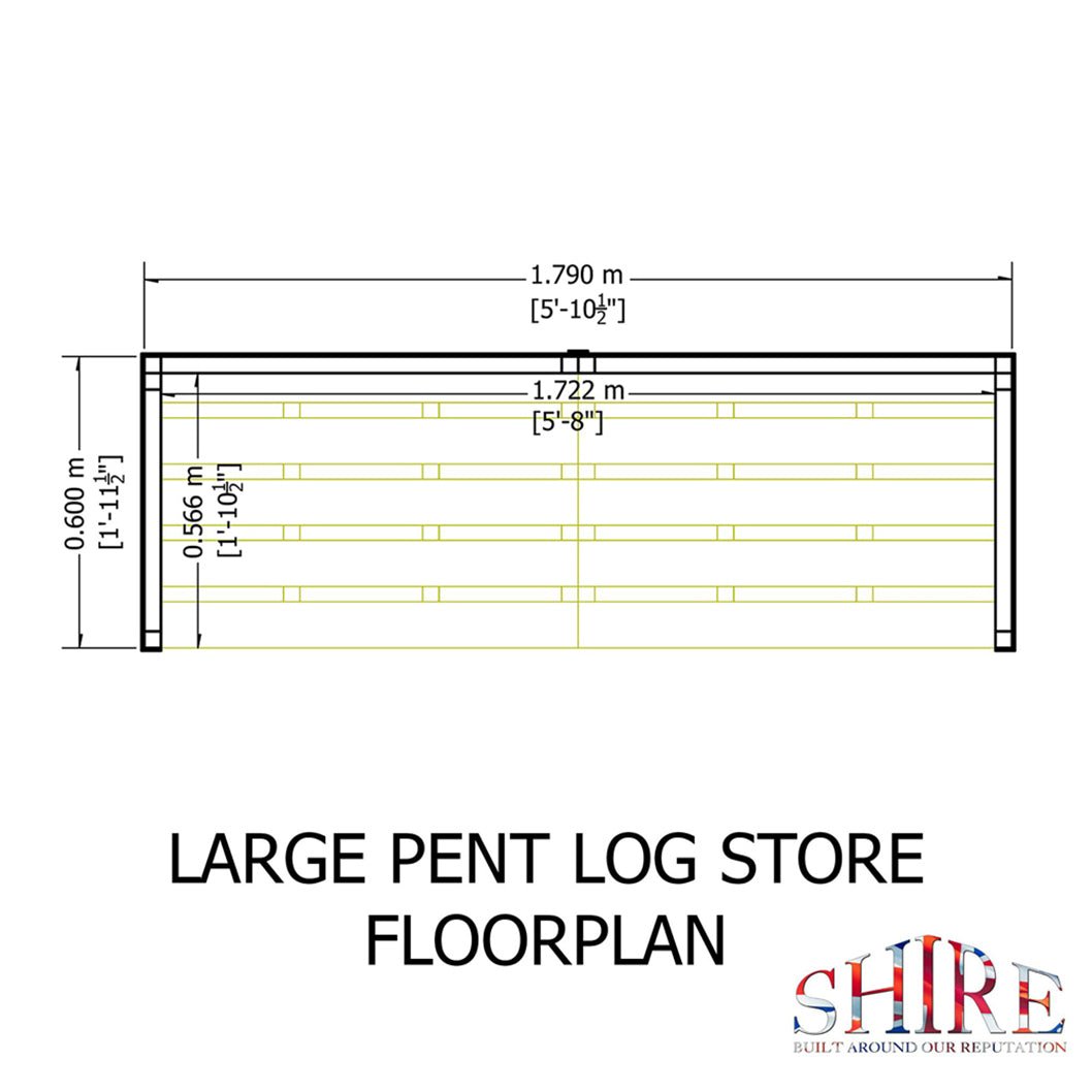 Shire 6 x 3ft Pressure Treated Log Store - JJ Building Materials