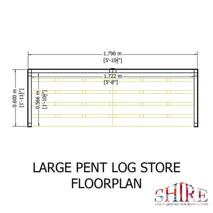 Shire 6 x 3ft Pressure Treated Log Store - JJ Building Materials