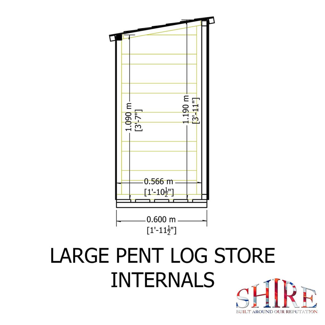 Shire 6 x 3ft Pressure Treated Log Store - JJ Building Materials
