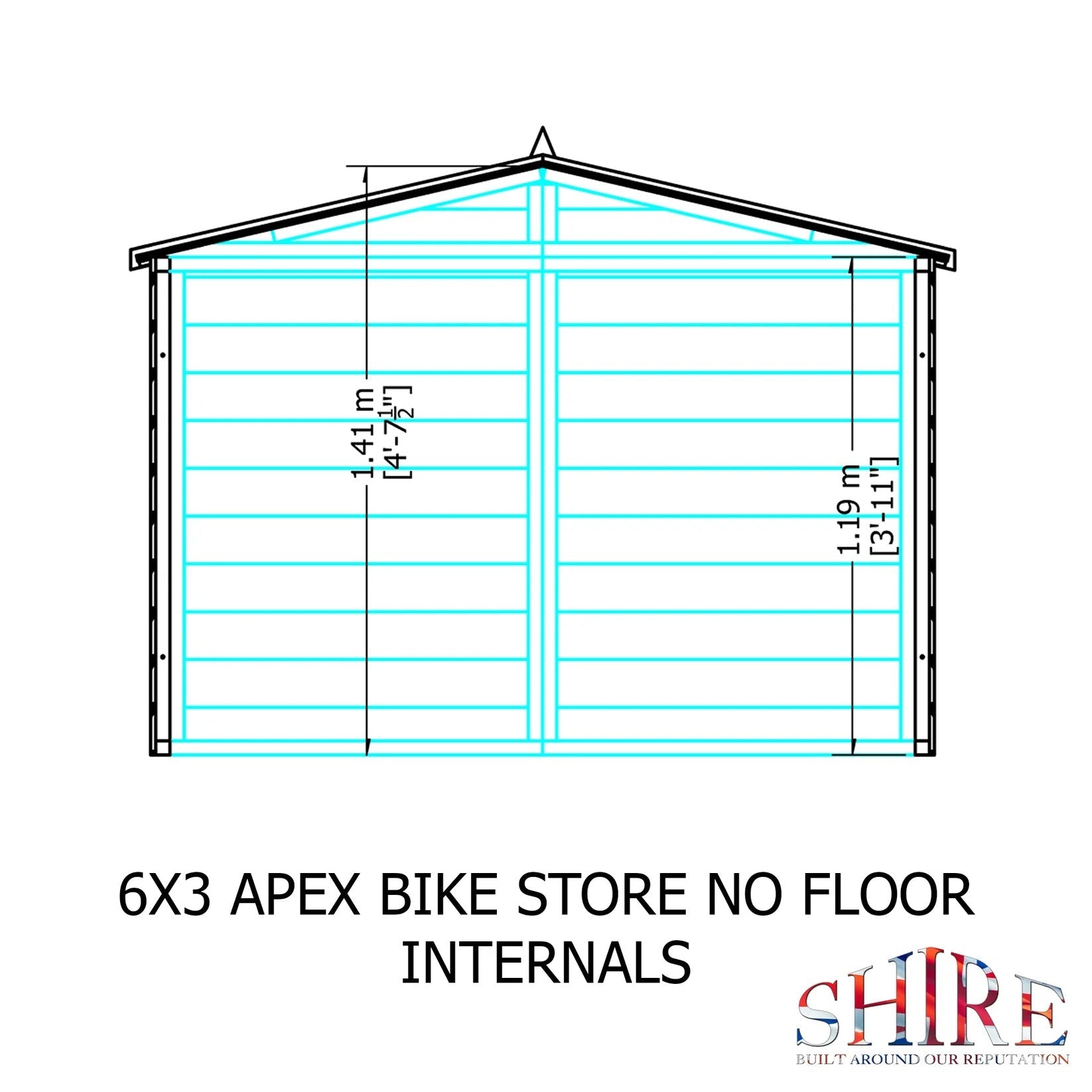 Shire 6 x 3ft Shiplap Apex Bike Shed - JJ Building Materials