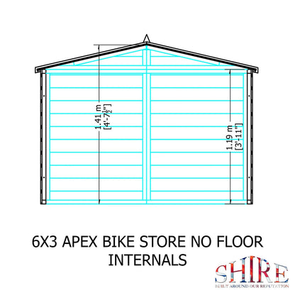 Shire 6 x 3ft Shiplap Apex Bike Shed - JJ Building Materials