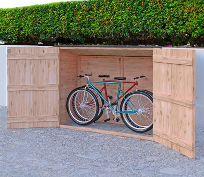 Shire 6.14 x 2.3ft Double Door Shiplap Pent Bike Shed - JJ Building Materials