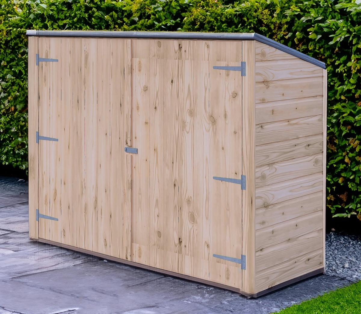 Shire 6.14 x 2.3ft Double Door Shiplap Pent Bike Shed - JJ Building Materials