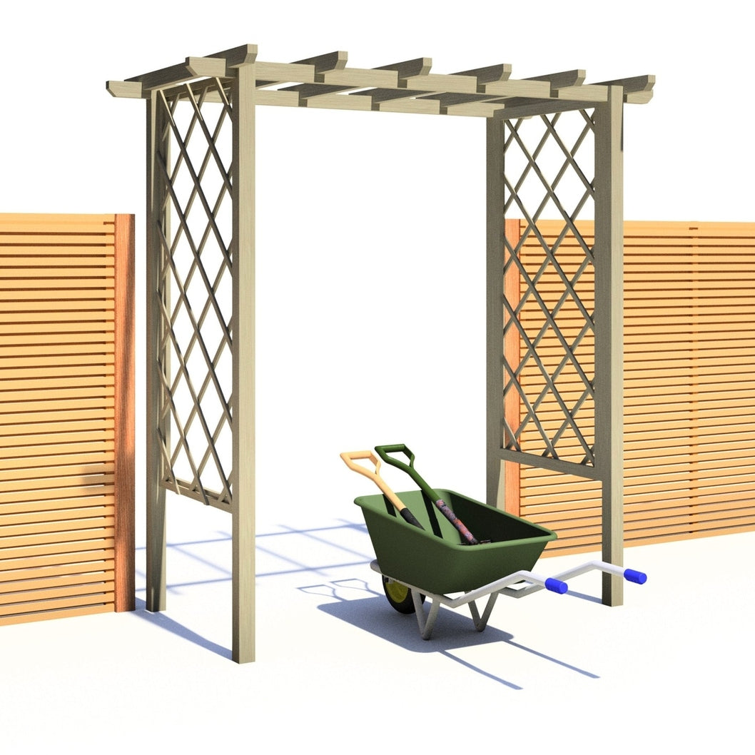 Shire 6x3FT Arch Trellis Pressure Treated Pergola - JJ Building Materials