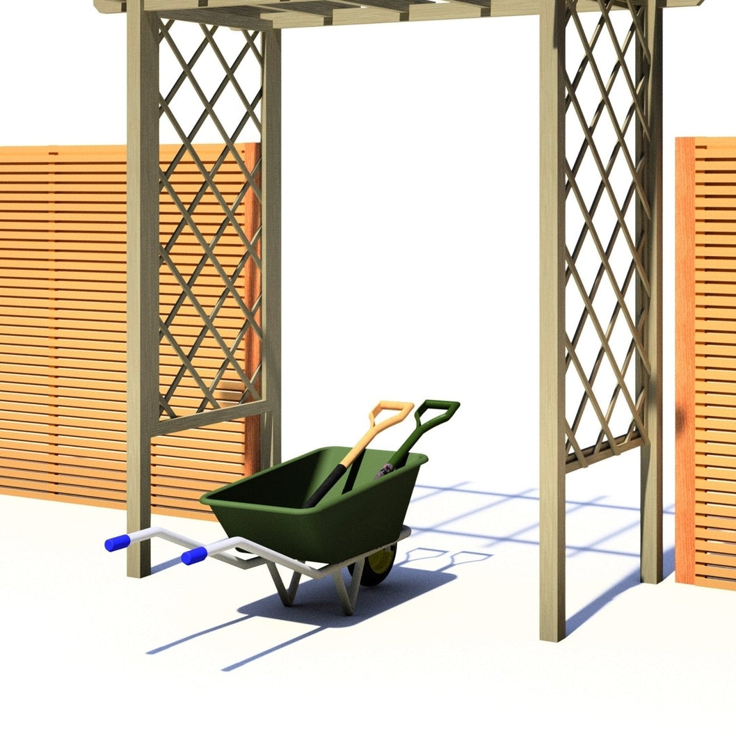 Shire 6x3FT Arch Trellis Pressure Treated Pergola - JJ Building Materials