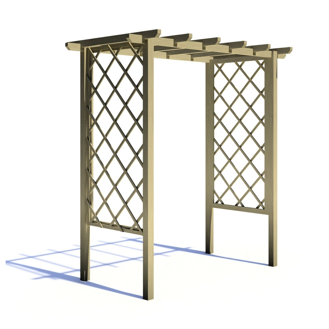 Shire 6x3FT Arch Trellis Pressure Treated Pergola - JJ Building Materials
