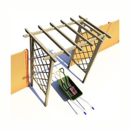 Shire 6x3FT Arch Trellis Pressure Treated Pergola - JJ Building Materials