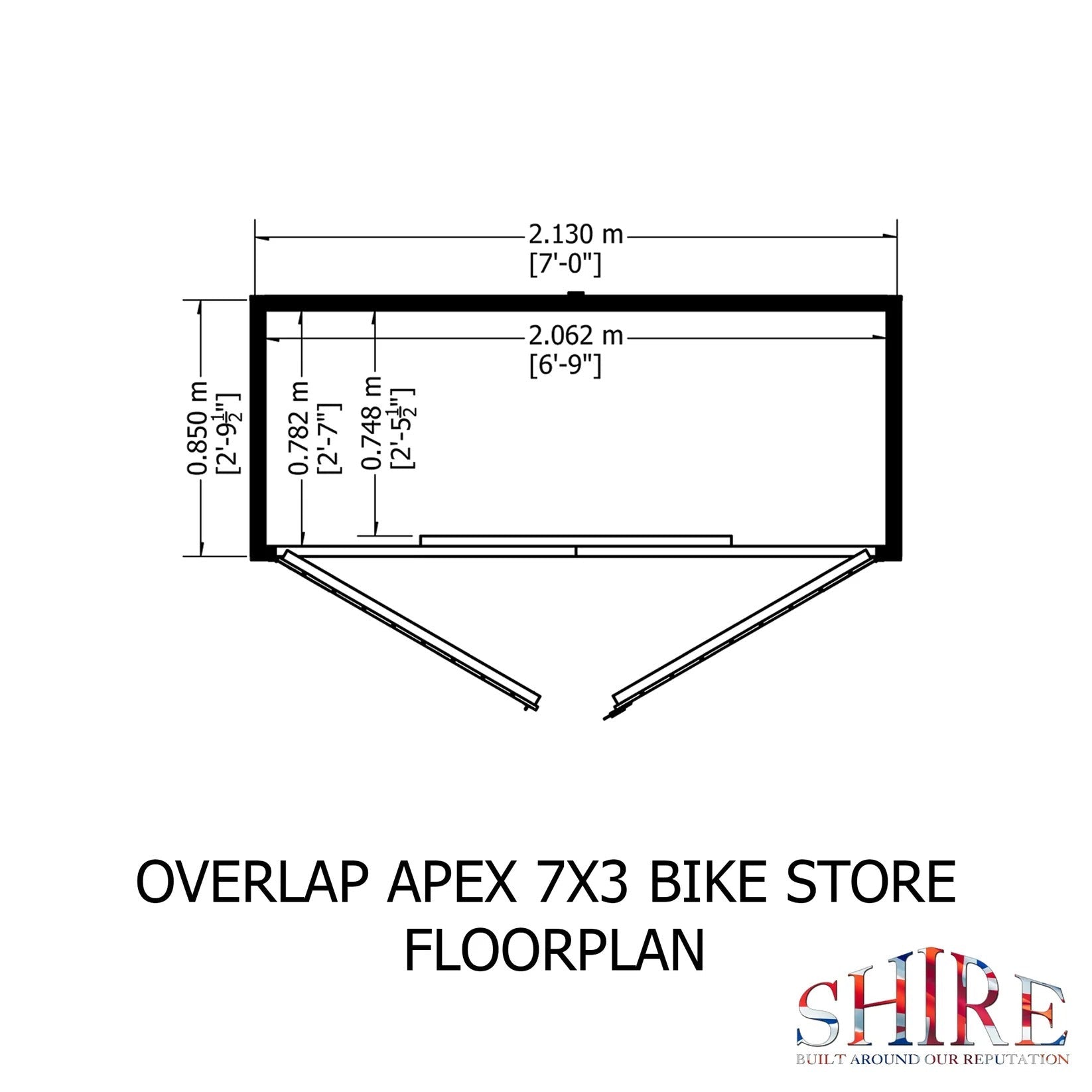 Shire 7 x 3ft Double Door Overlap Apex Bike Shed - JJ Building Materials