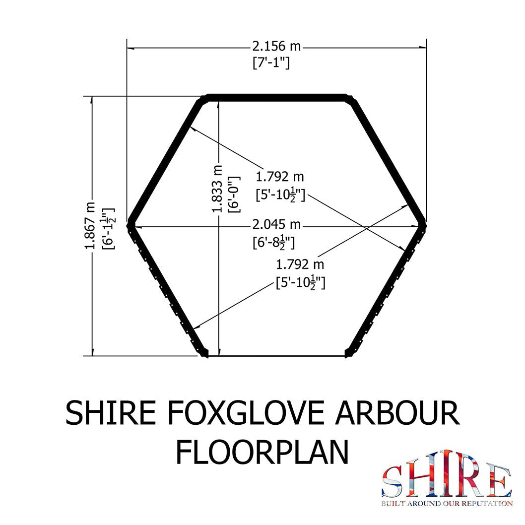 Shire 7x6ft Arbour - JJ Building Materials