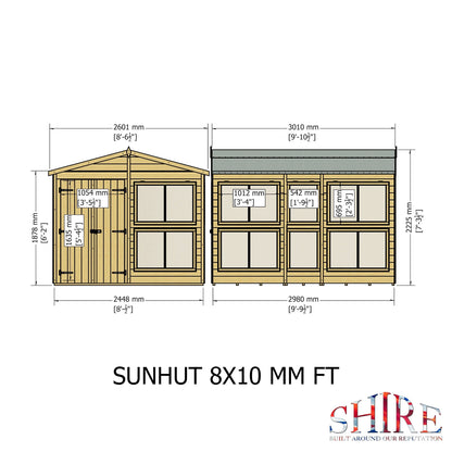 Shire 8 x 10ft Sun Hut Potting Shed - JJ Building Materials